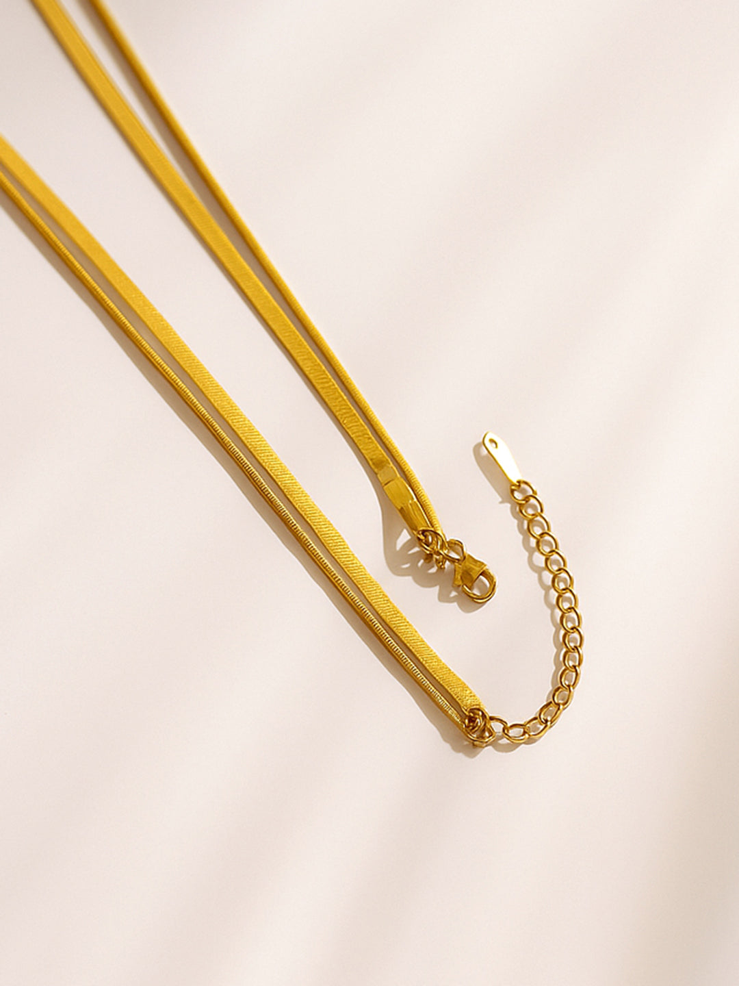 Gold Toned Layered Snake Chain Necklace フリーサイズ