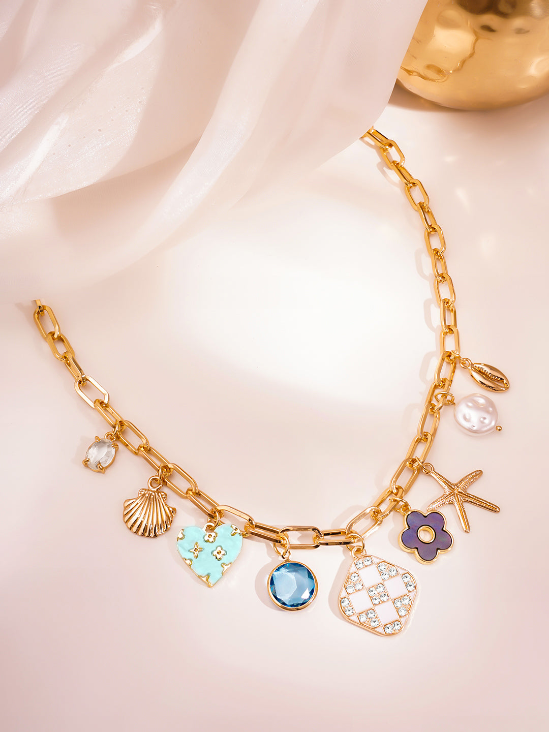 Freshly Creafted Charms Necklace Chain フリーサイズ