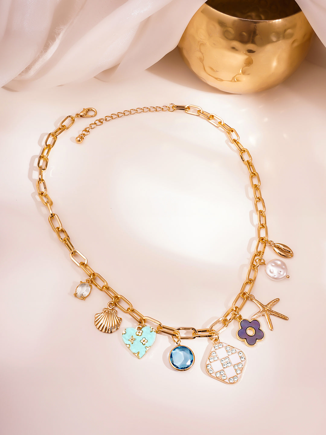 Freshly Creafted Charms Necklace Chain フリーサイズ