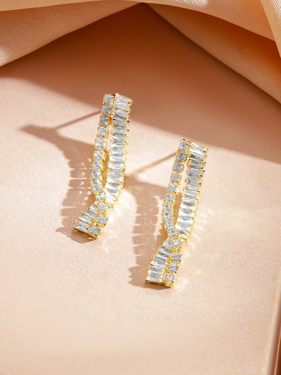 Gold Toned Crystal Embellished Necklace Set フリーサイズ