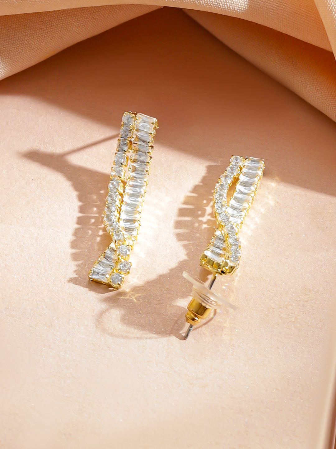 Gold Toned Crystal Embellished Necklace Set フリーサイズ