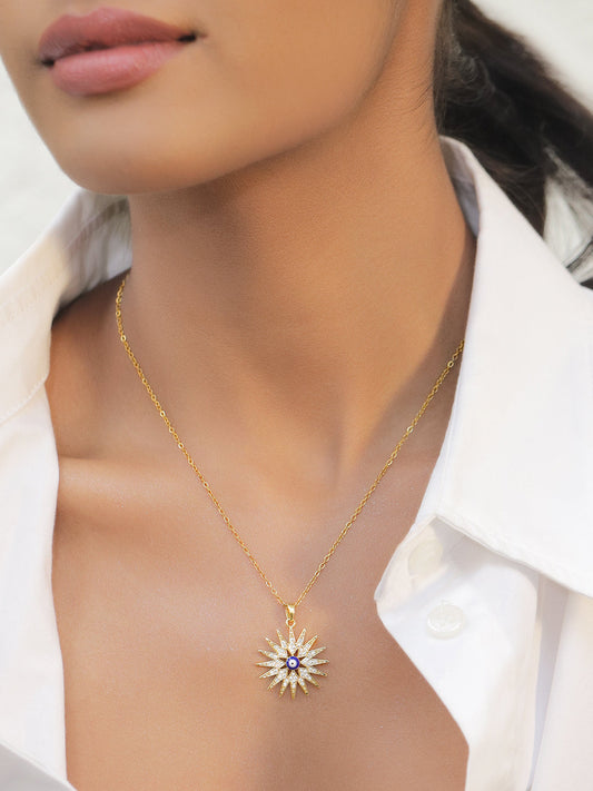 Sun Evil Eye Pendant フリーサイズ