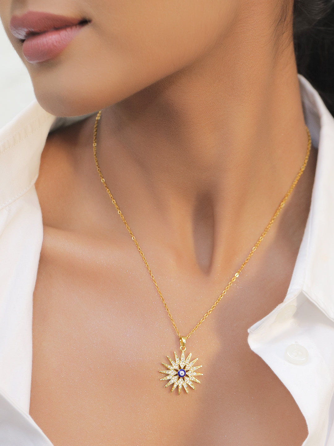 Sun Evil Eye Pendant フリーサイズ