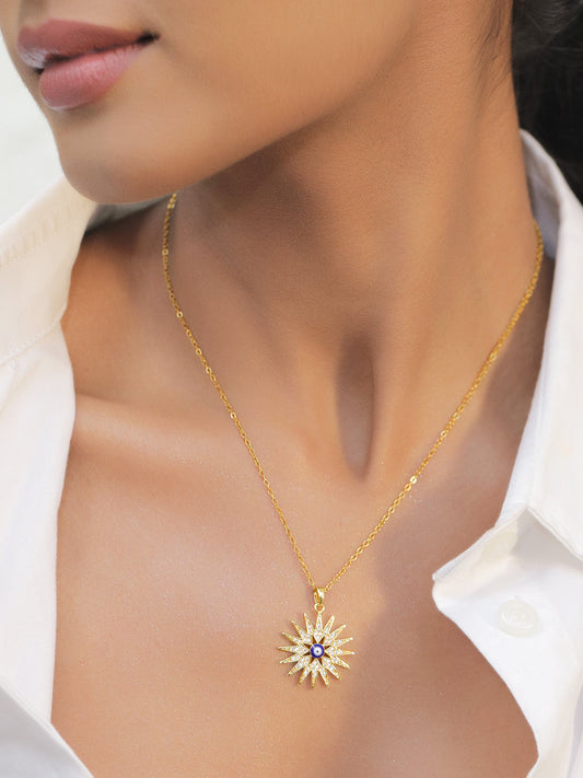 Sun Evil Eye Pendant フリーサイズ
