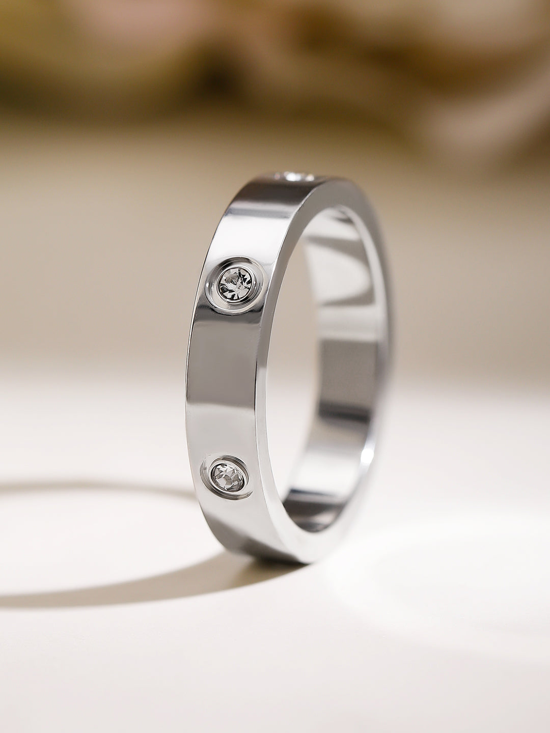 Rhodium Plated Sleek Band 8