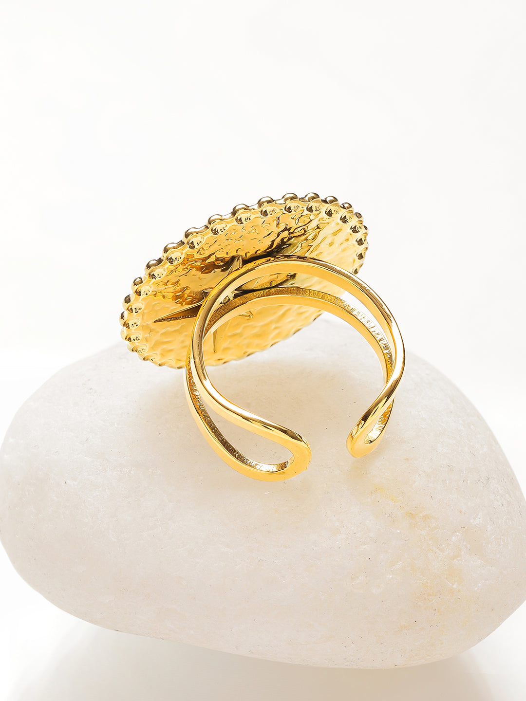 Starburst Motif Gold Statement Ring フリーサイズ