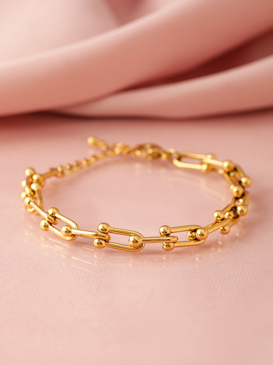 18K Gold-Plated Stainless Steel Tarnish-Free Waterproof Link Bracelet Gold