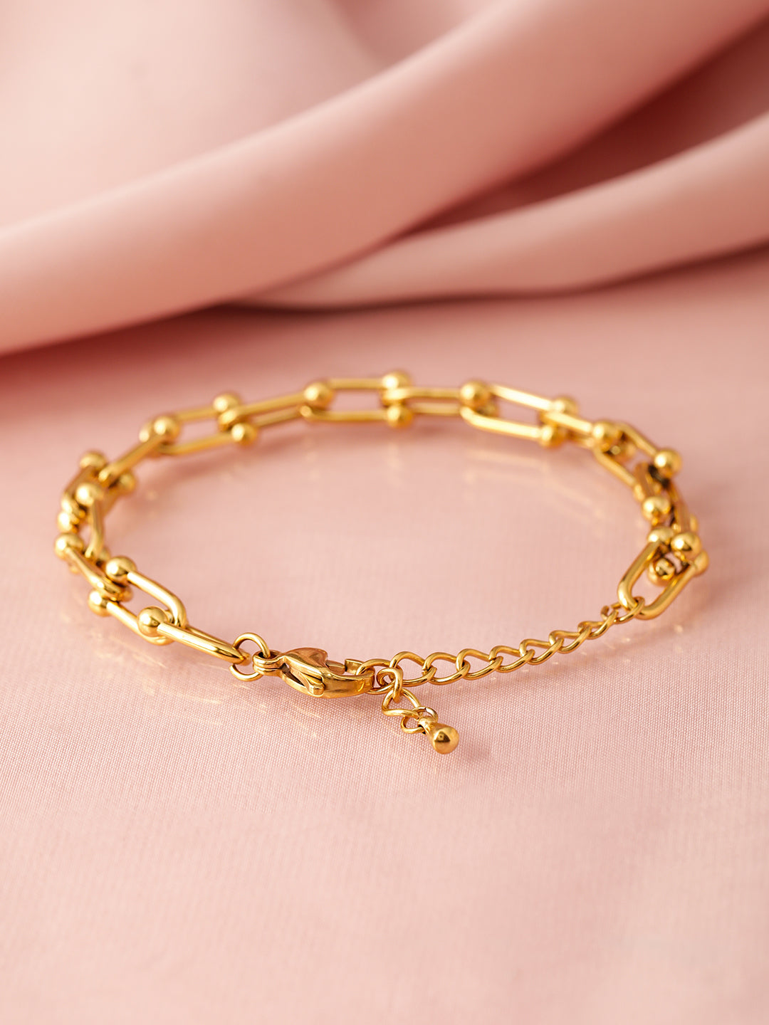 18K Gold-Plated Stainless Steel Tarnish-Free Waterproof Link Bracelet Gold