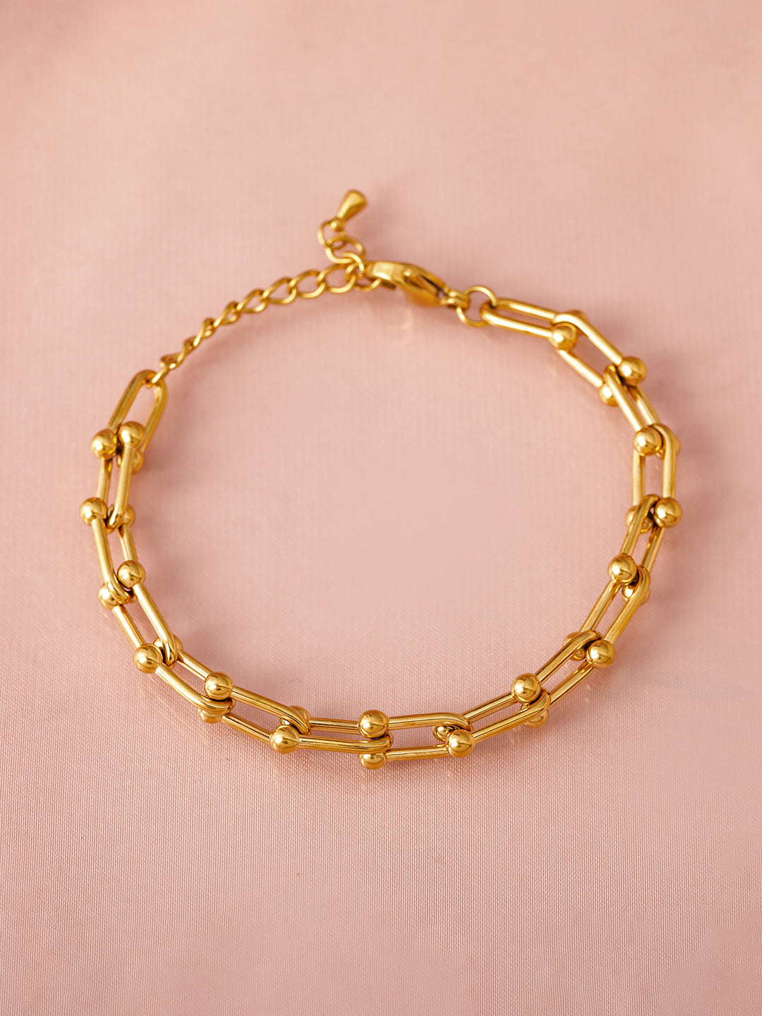 18K Gold-Plated Stainless Steel Tarnish-Free Waterproof Link Bracelet Gold