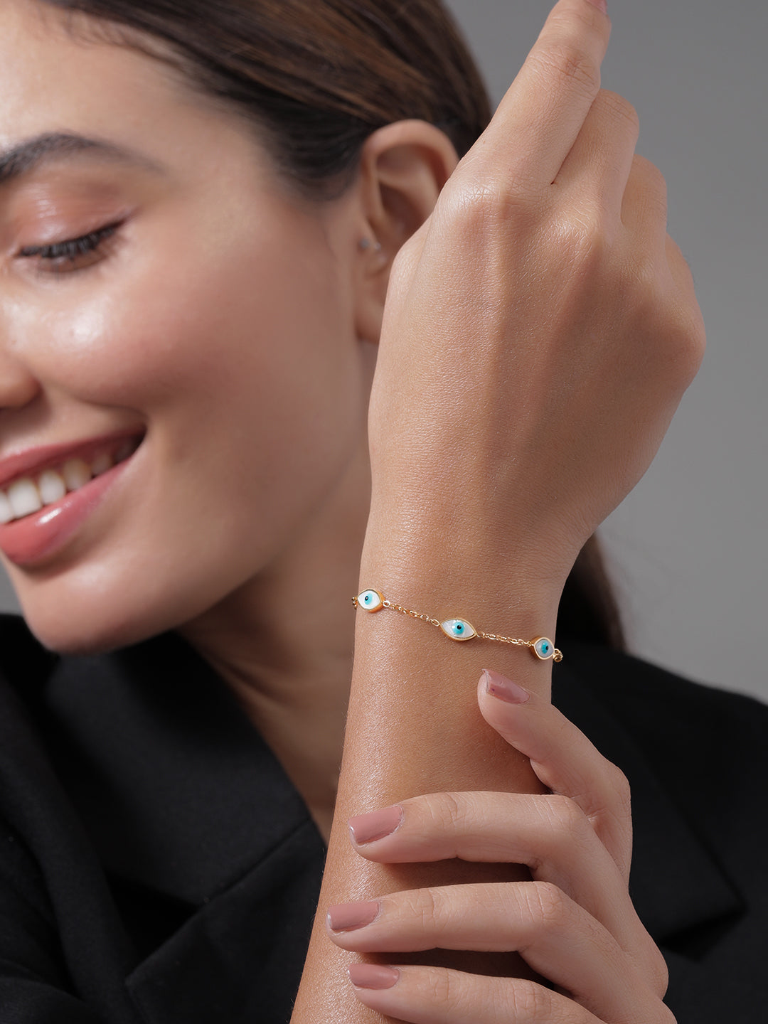 Dainty Evil Eye Bracelet Gold
