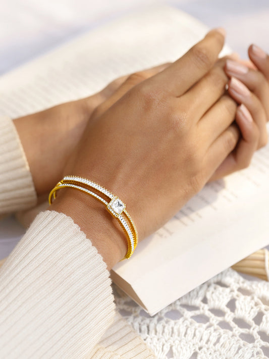 Regal Gold Amercian Diamond Zirconia Bracelet Gold