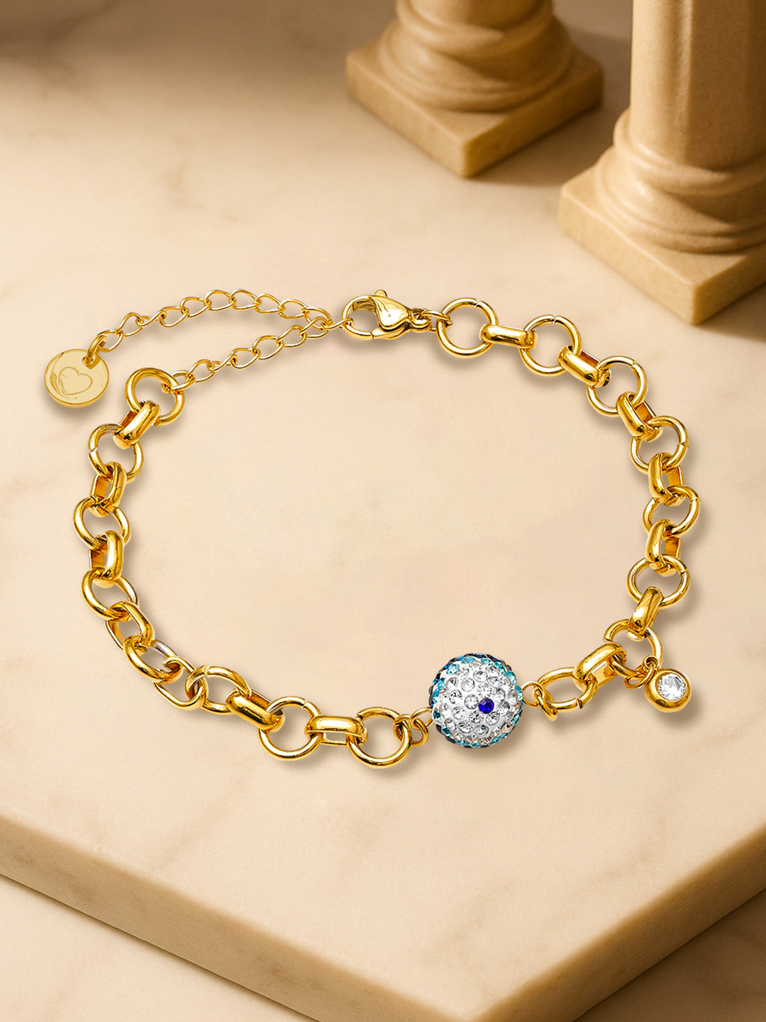 Golden Bracelet In Paper Clip Pattern フリーサイズ