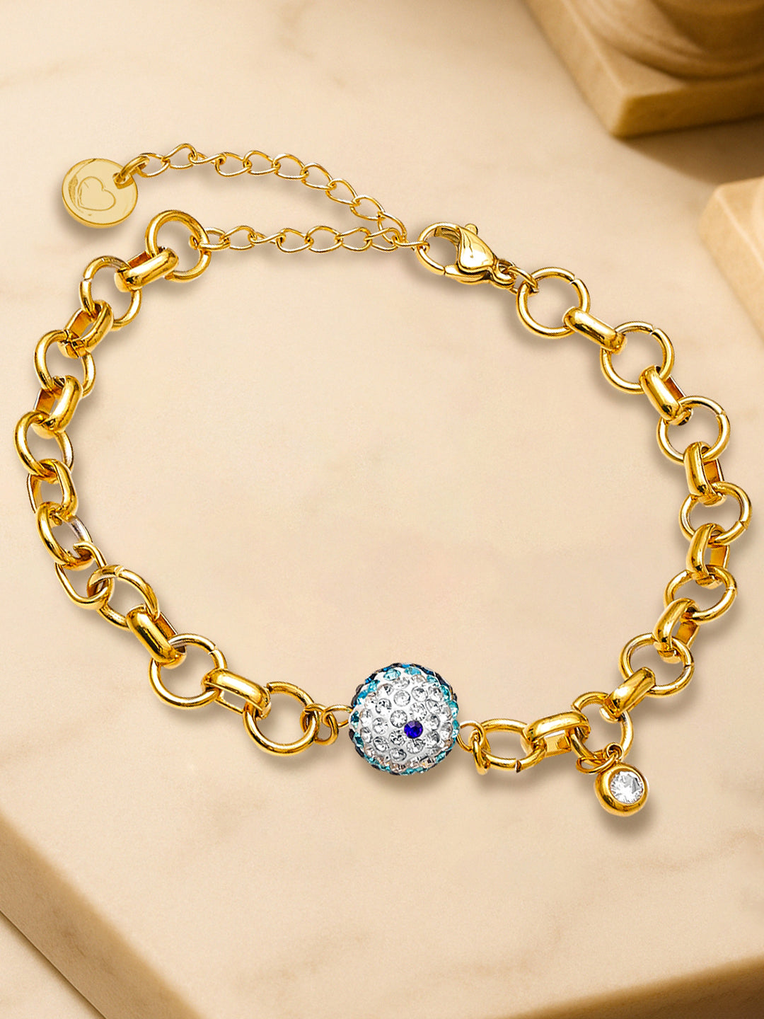 Golden Bracelet In Paper Clip Pattern フリーサイズ
