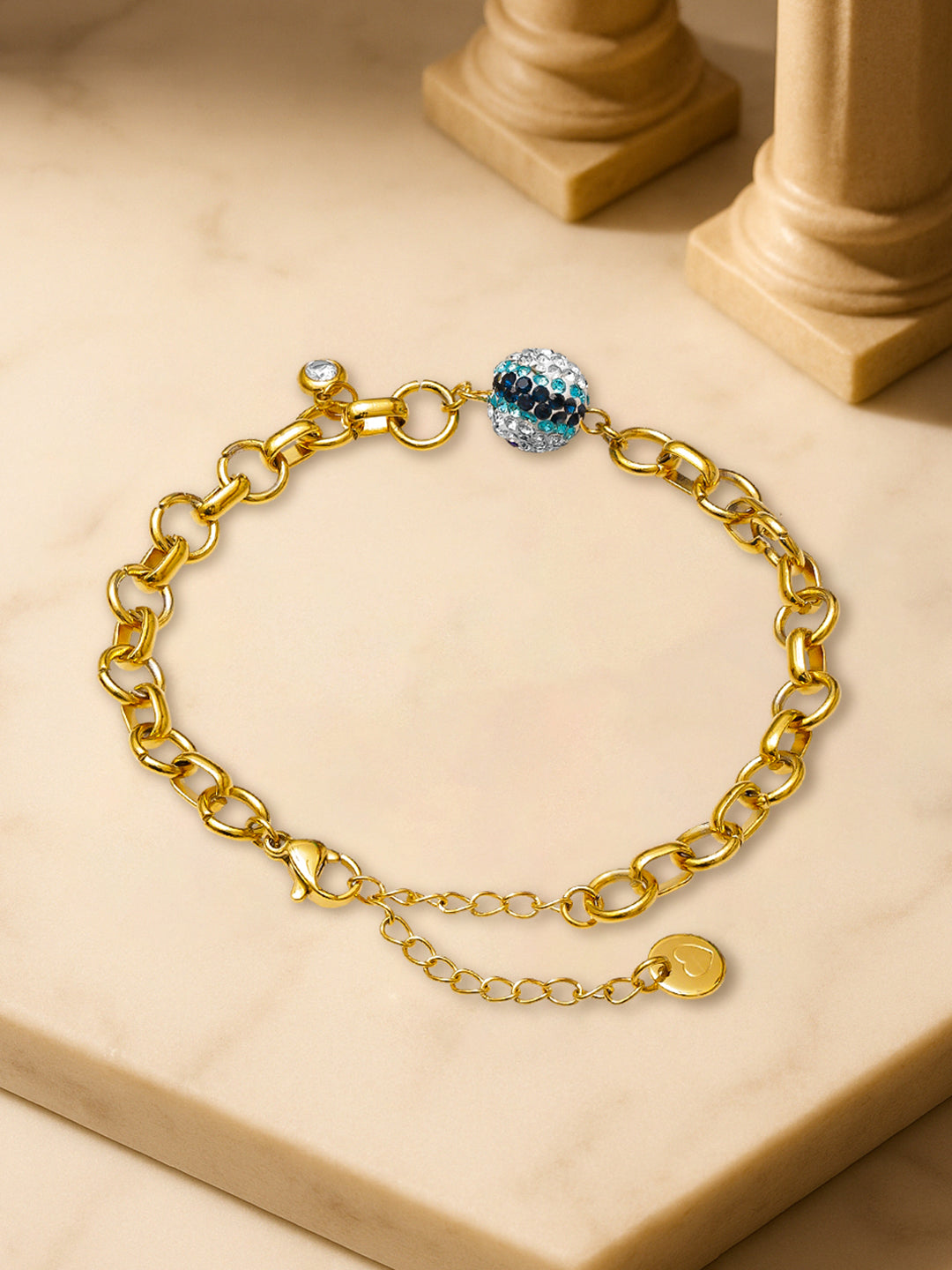 Golden Bracelet In Paper Clip Pattern フリーサイズ