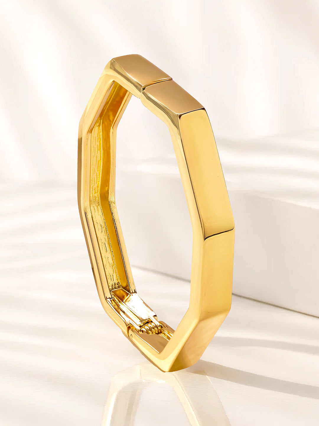 Golden Geometric Design Bracelet フリーサイズ