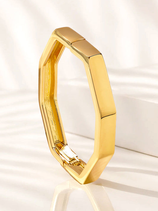 Golden Geometric Design Bracelet フリーサイズ