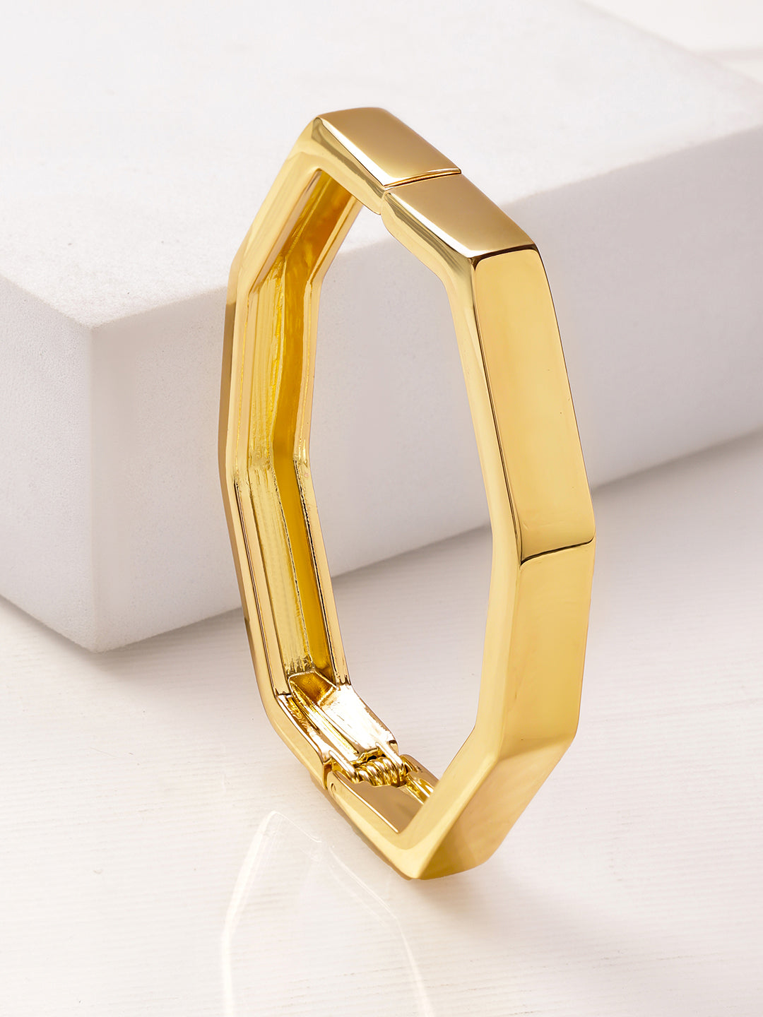 Golden Geometric Design Bracelet フリーサイズ