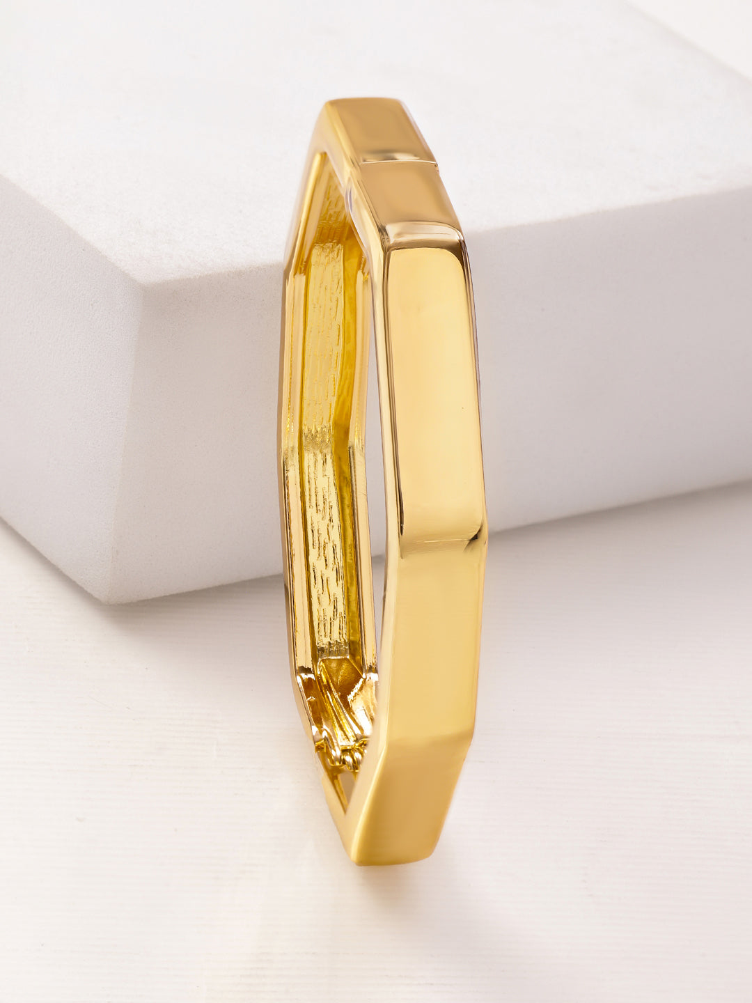 Golden Geometric Design Bracelet フリーサイズ