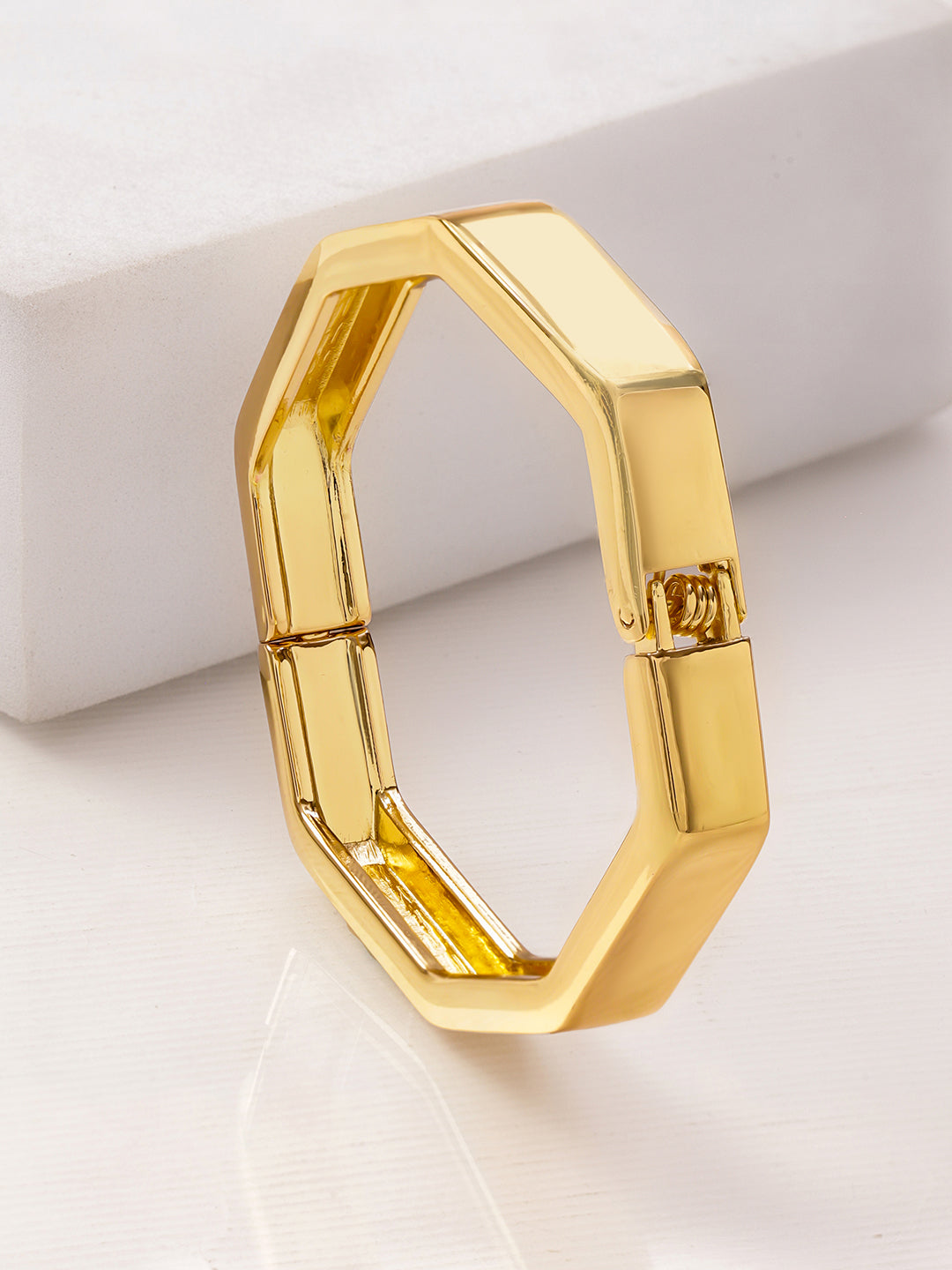 Golden Geometric Design Bracelet フリーサイズ