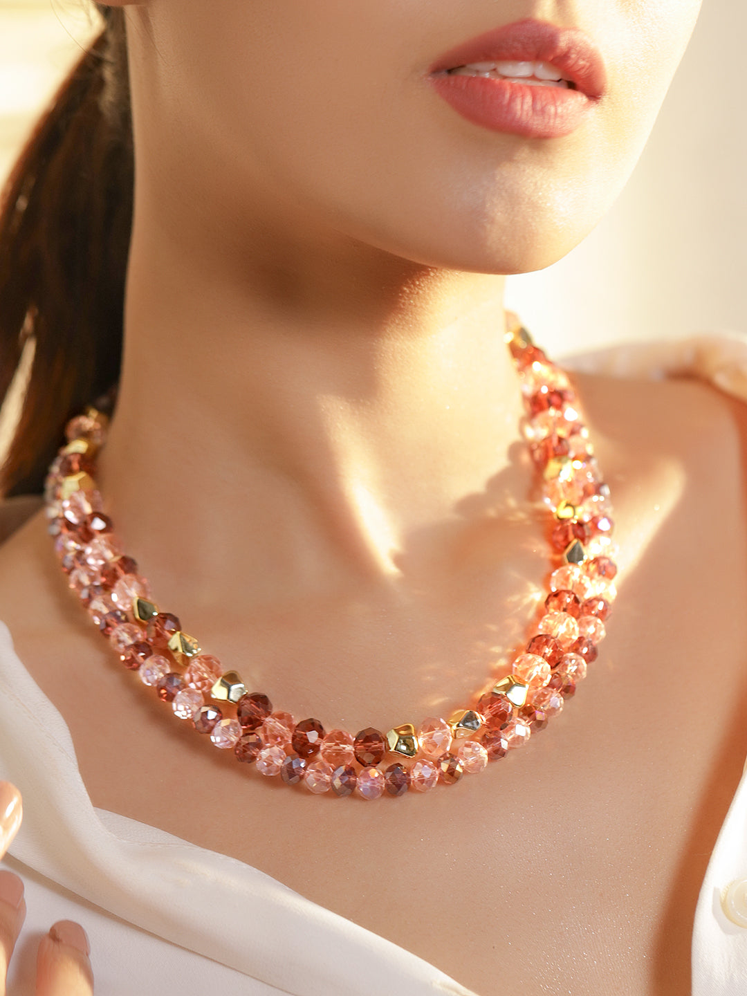 【Rubans】 Multicolor Beaded Layered Necklace｜マルチカラー ビーズ レイヤード ネックレス