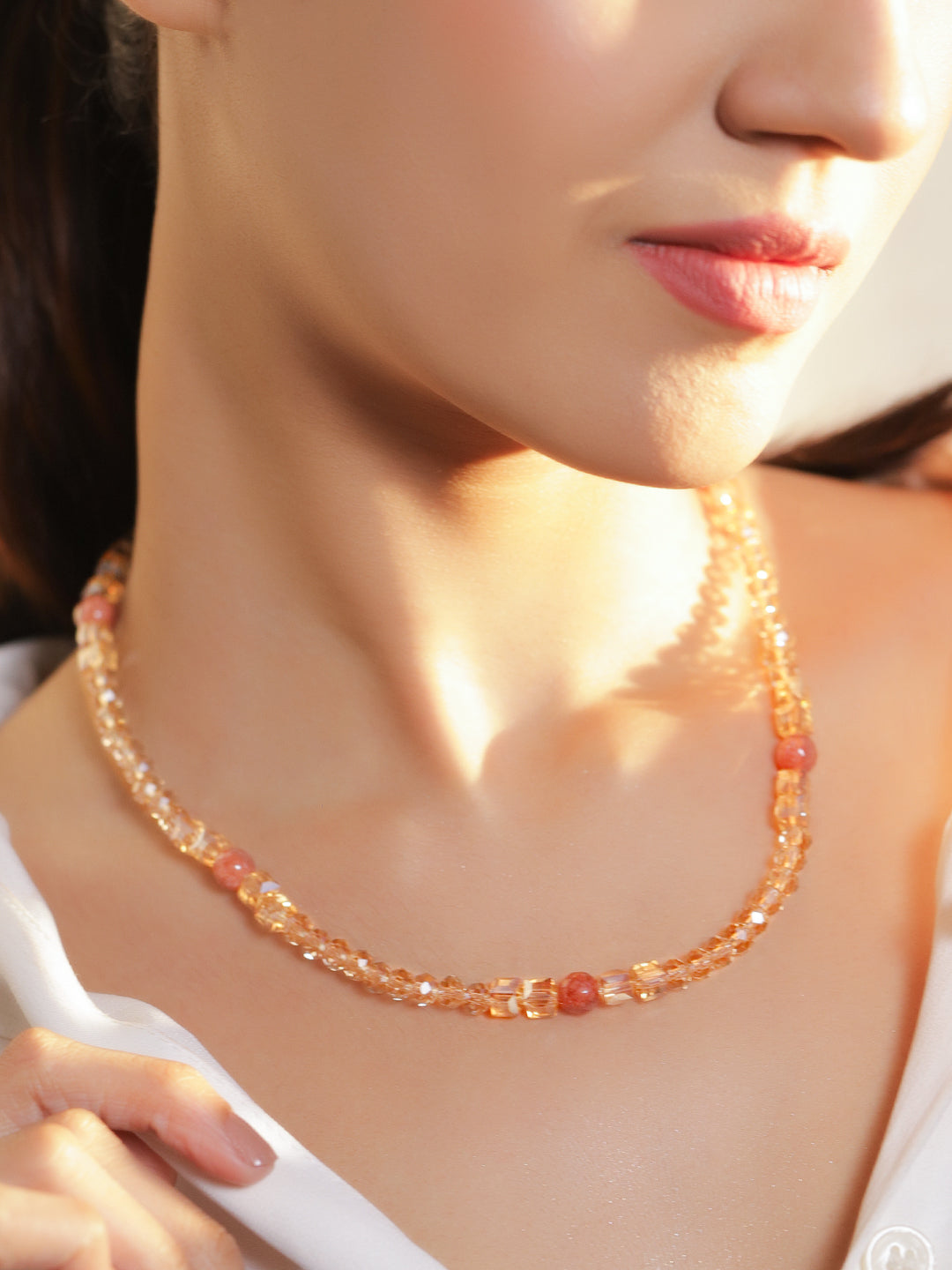 Multicolor Beaded Crystal Necklace フリーサイズ