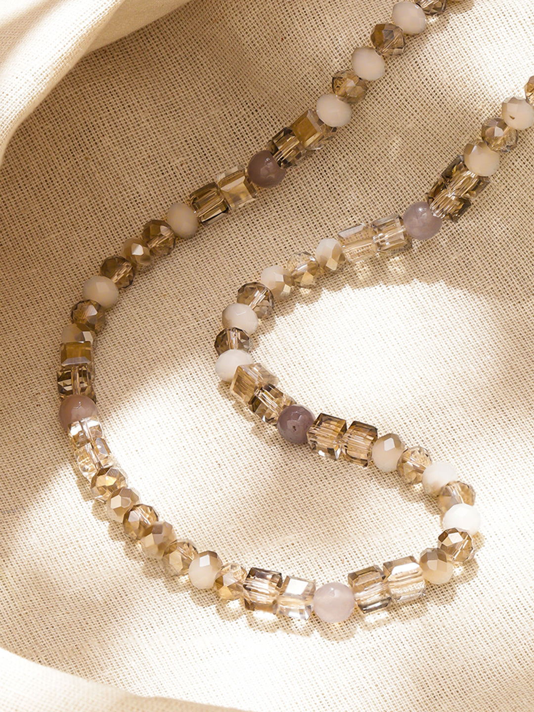 Crystal Necklace With Multicolor Beads フリーサイズ