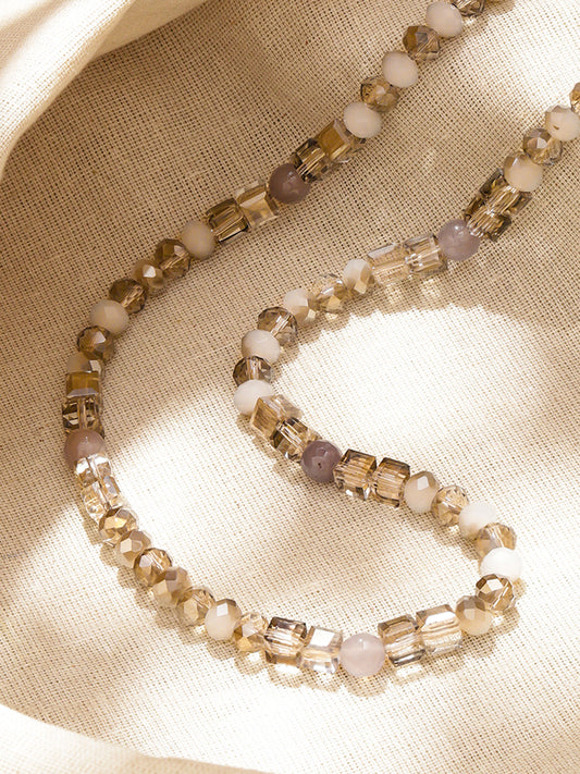 Crystal Necklace With Multicolor Beads フリーサイズ