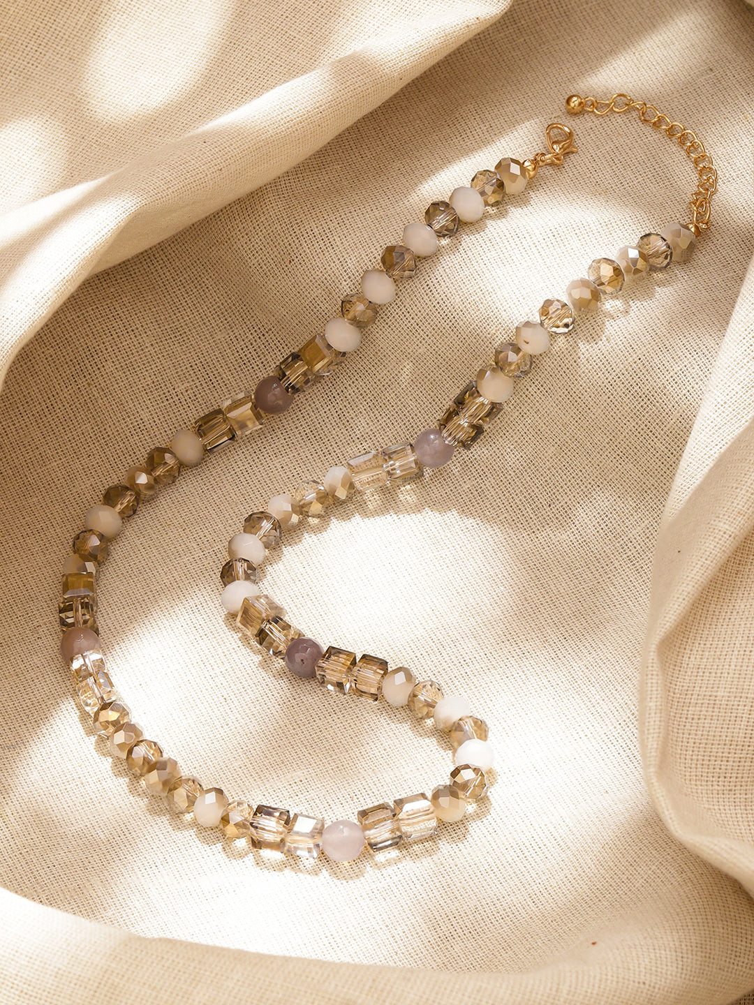 Crystal Necklace With Multicolor Beads フリーサイズ