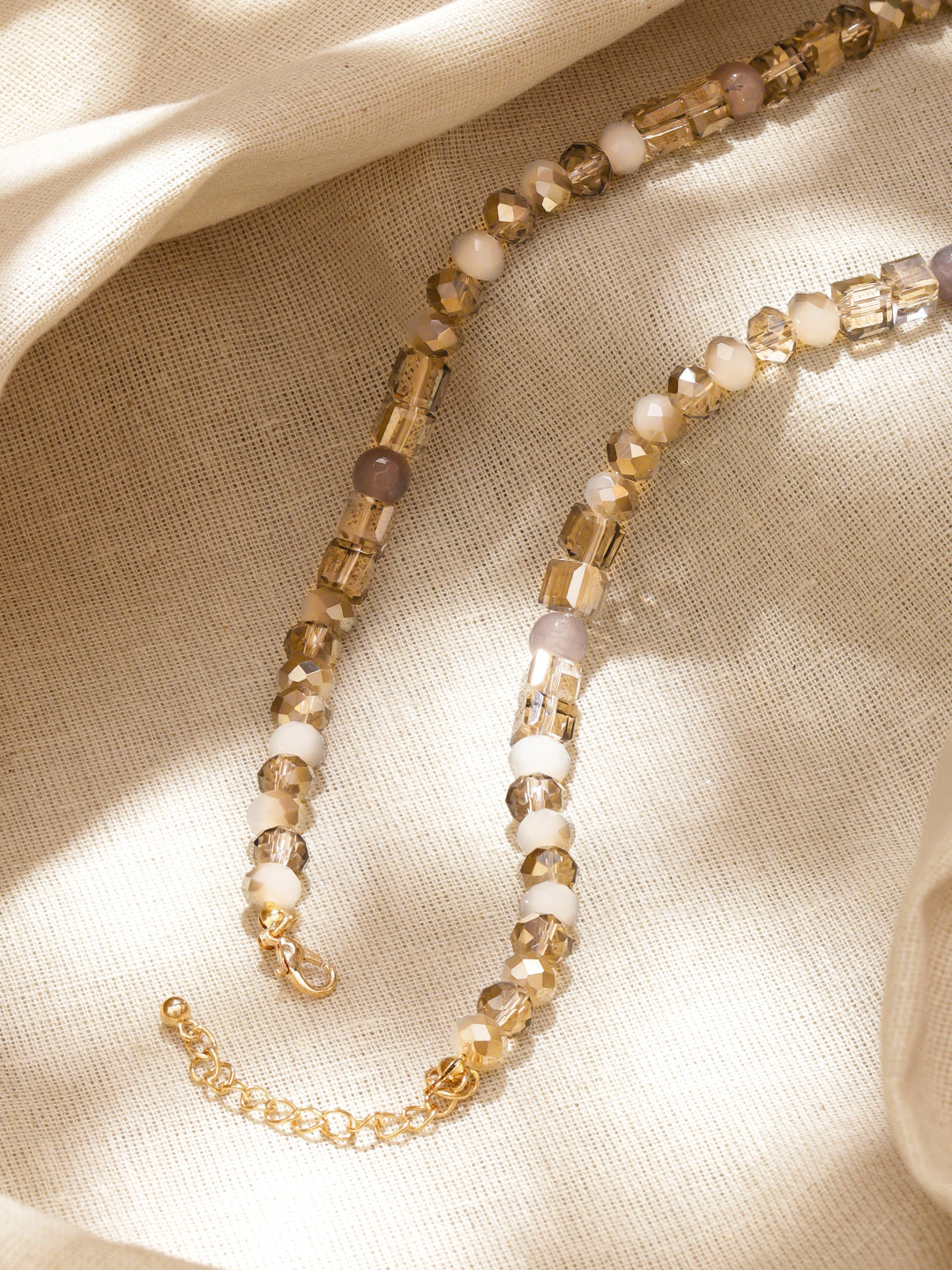 Crystal Necklace With Multicolor Beads フリーサイズ
