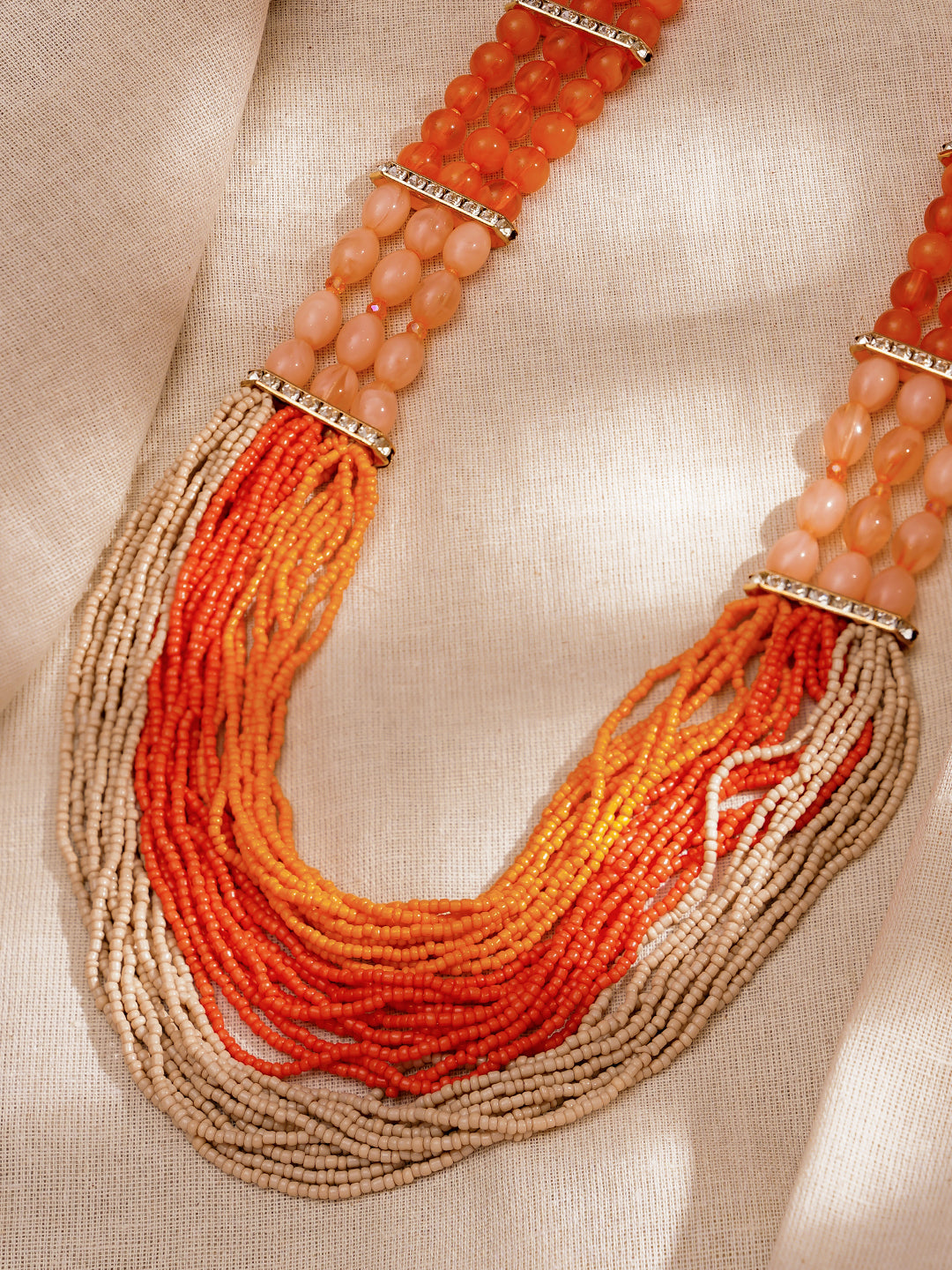 Summer Glow Multicolour Layered Bead Necklace フリーサイズ