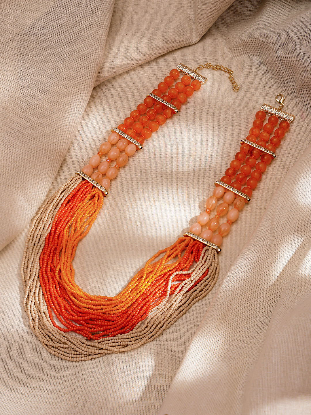 Summer Glow Multicolour Layered Bead Necklace フリーサイズ