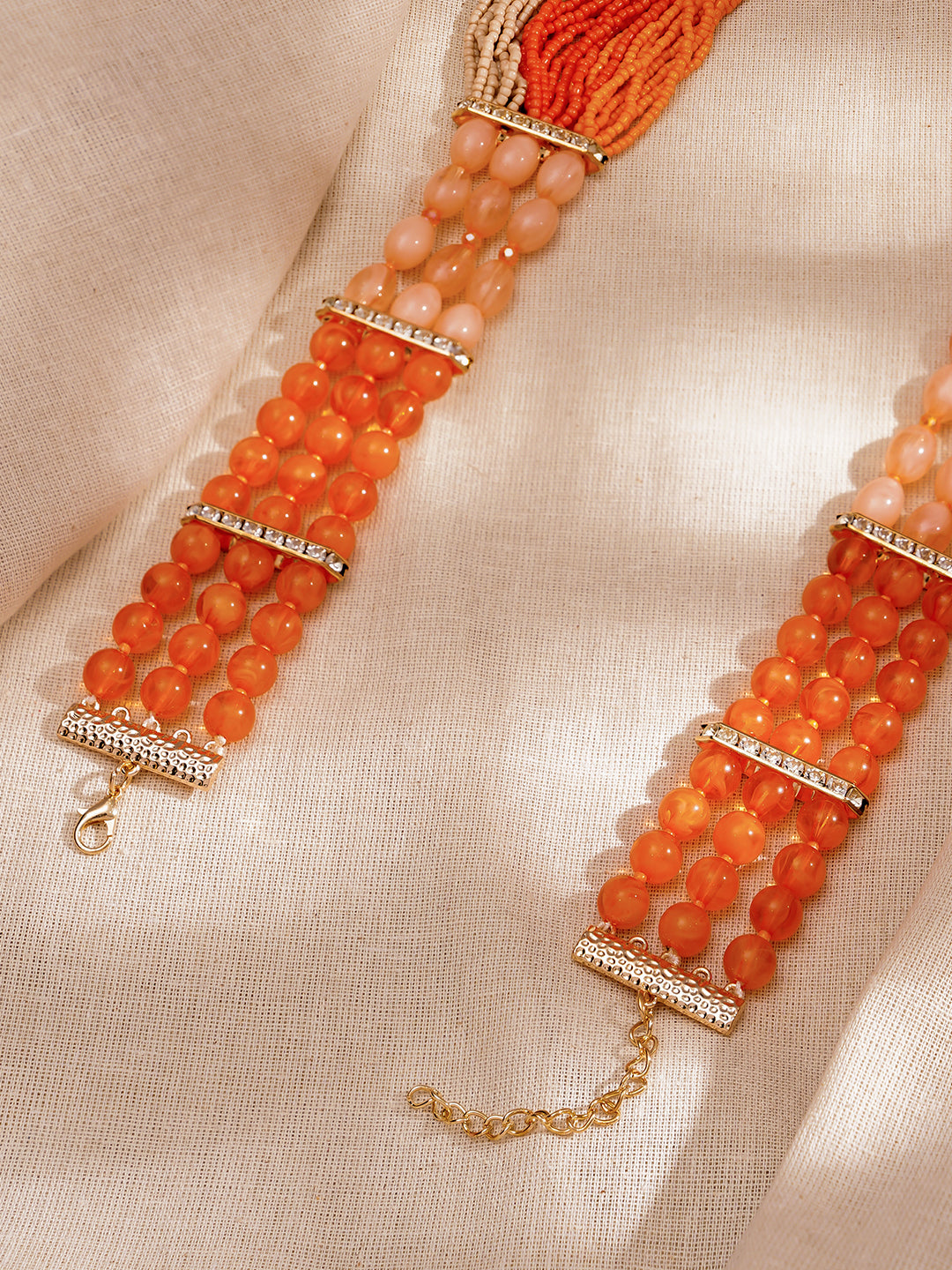Summer Glow Multicolour Layered Bead Necklace フリーサイズ