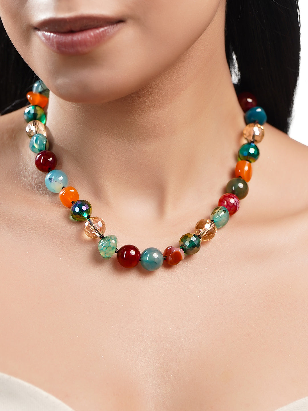 Playful Pop Multicolour Trendy Bead Necklace フリーサイズ