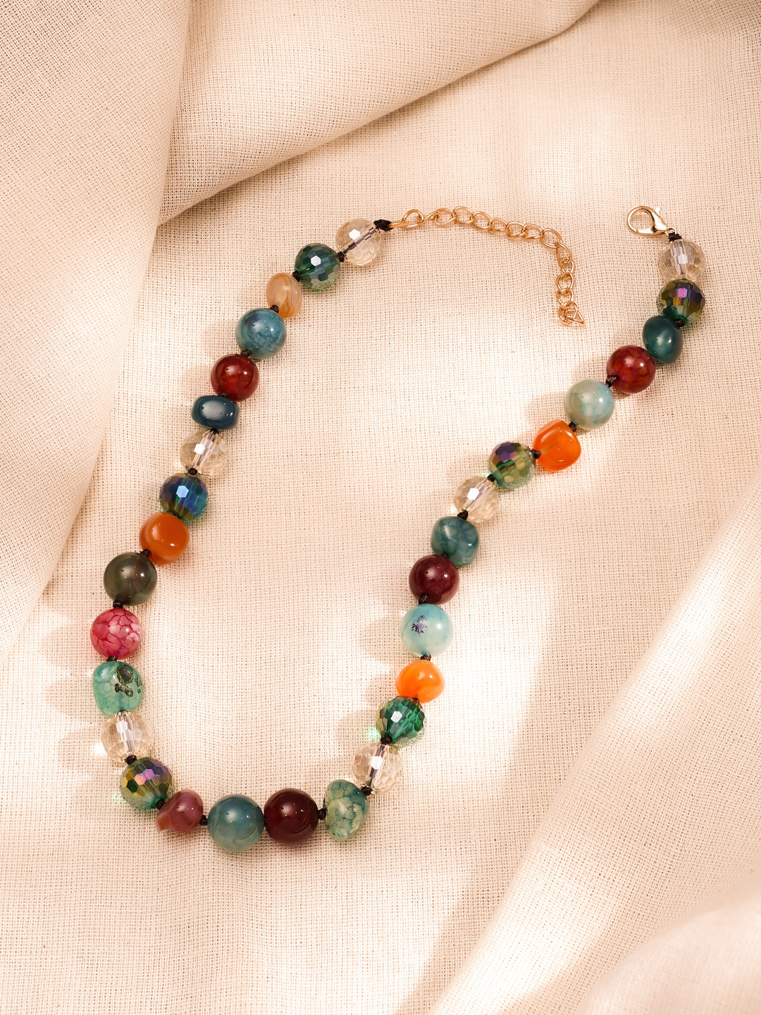 Playful Pop Multicolour Trendy Bead Necklace フリーサイズ