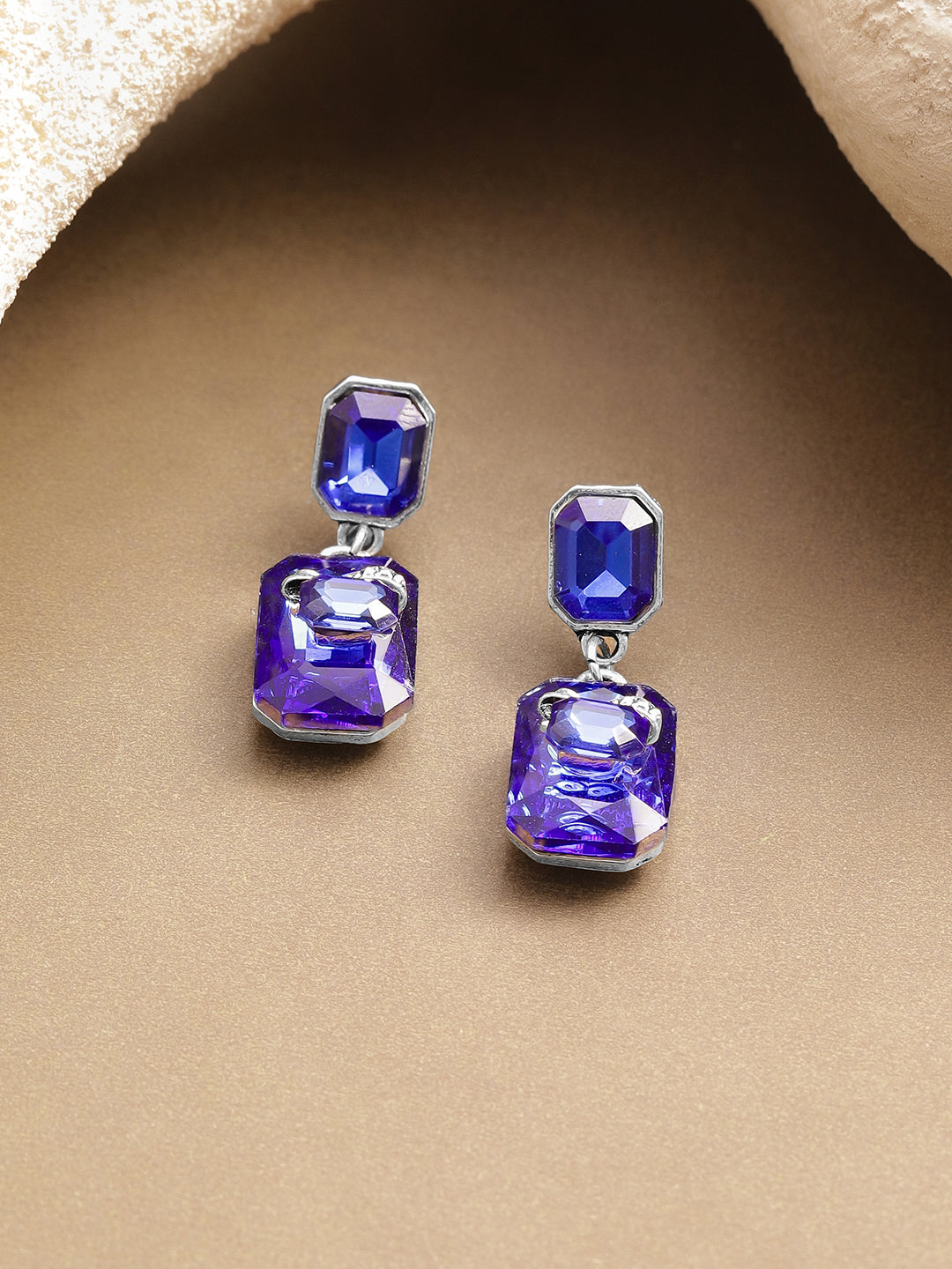 Royal Blue Crystal Drop Earrings フリーサイズ
