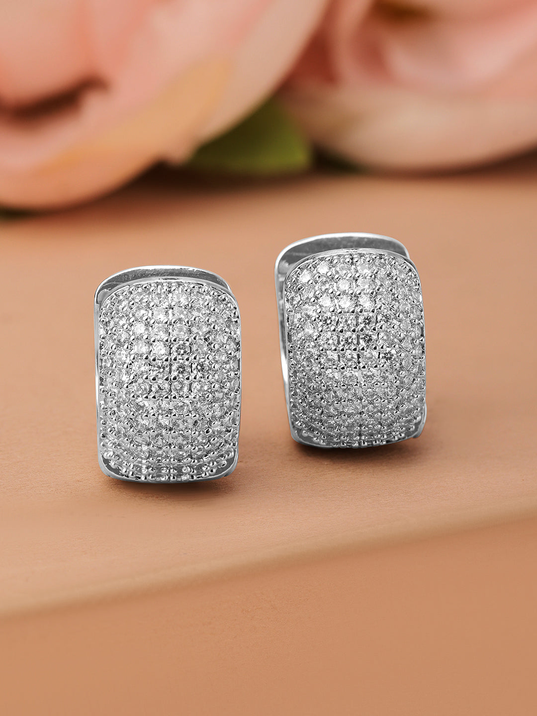 Vogue Silver American Diamond Zirconia Hoops Silver
