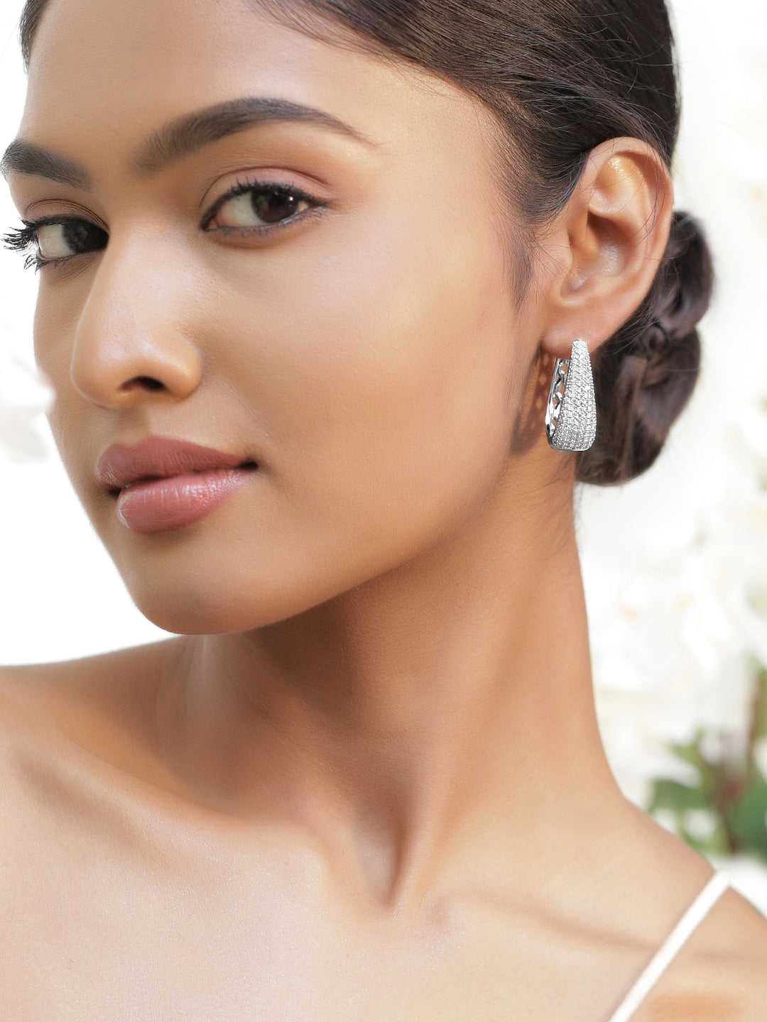 【Rubans】 Diamond-Dust Dreamshine Silver Hoop Earrings｜ダイヤモンドダスト ドリームシャイン シルバー フープイヤリング