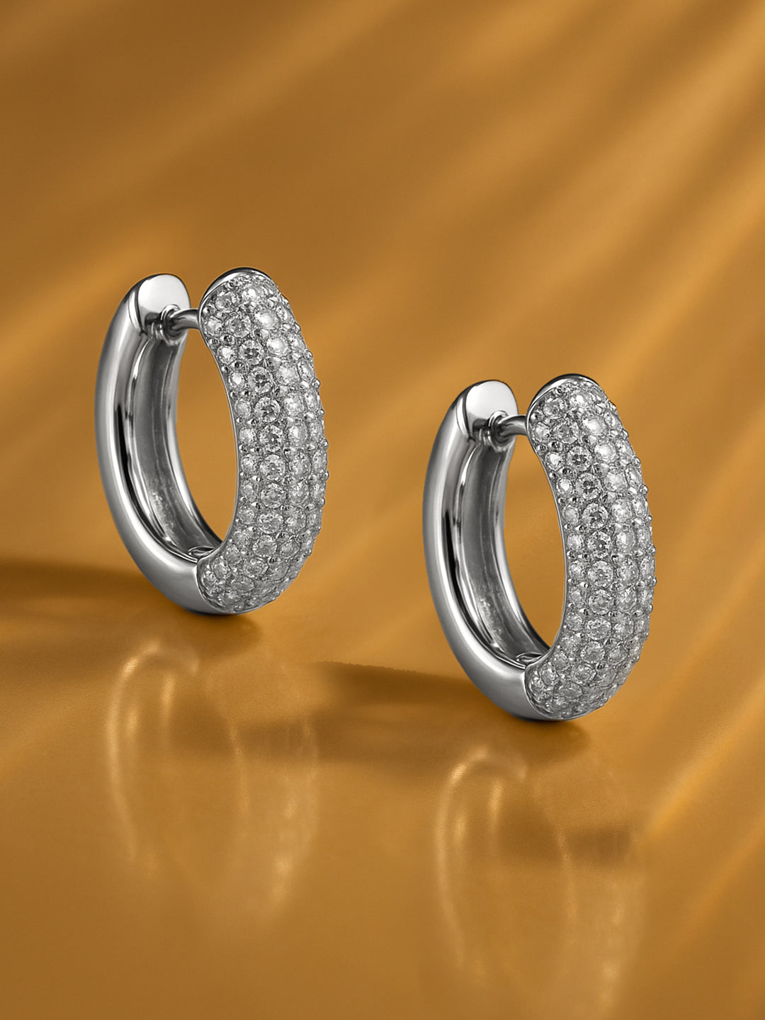 Silver Pave Studded Clip On Studs フリーサイズ