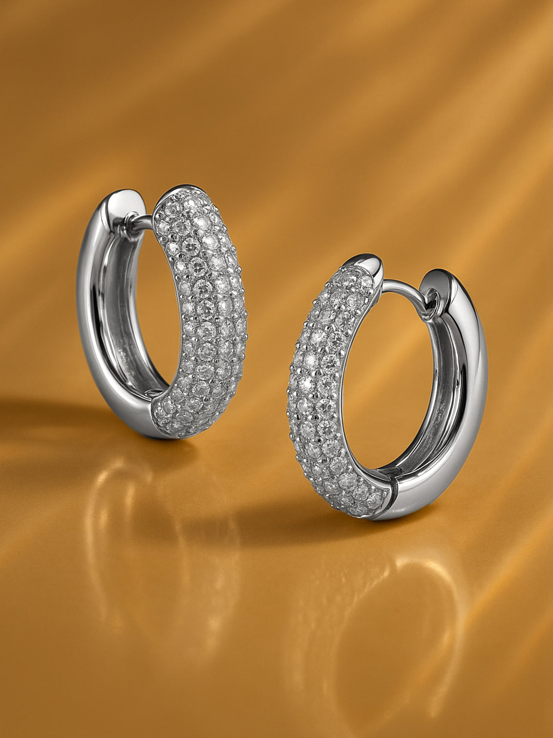 Silver Pave Studded Clip On Studs フリーサイズ