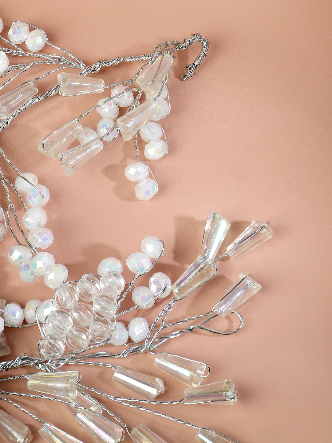 Embellished Pearl Beaded White Hair Accessory フリーサイズ