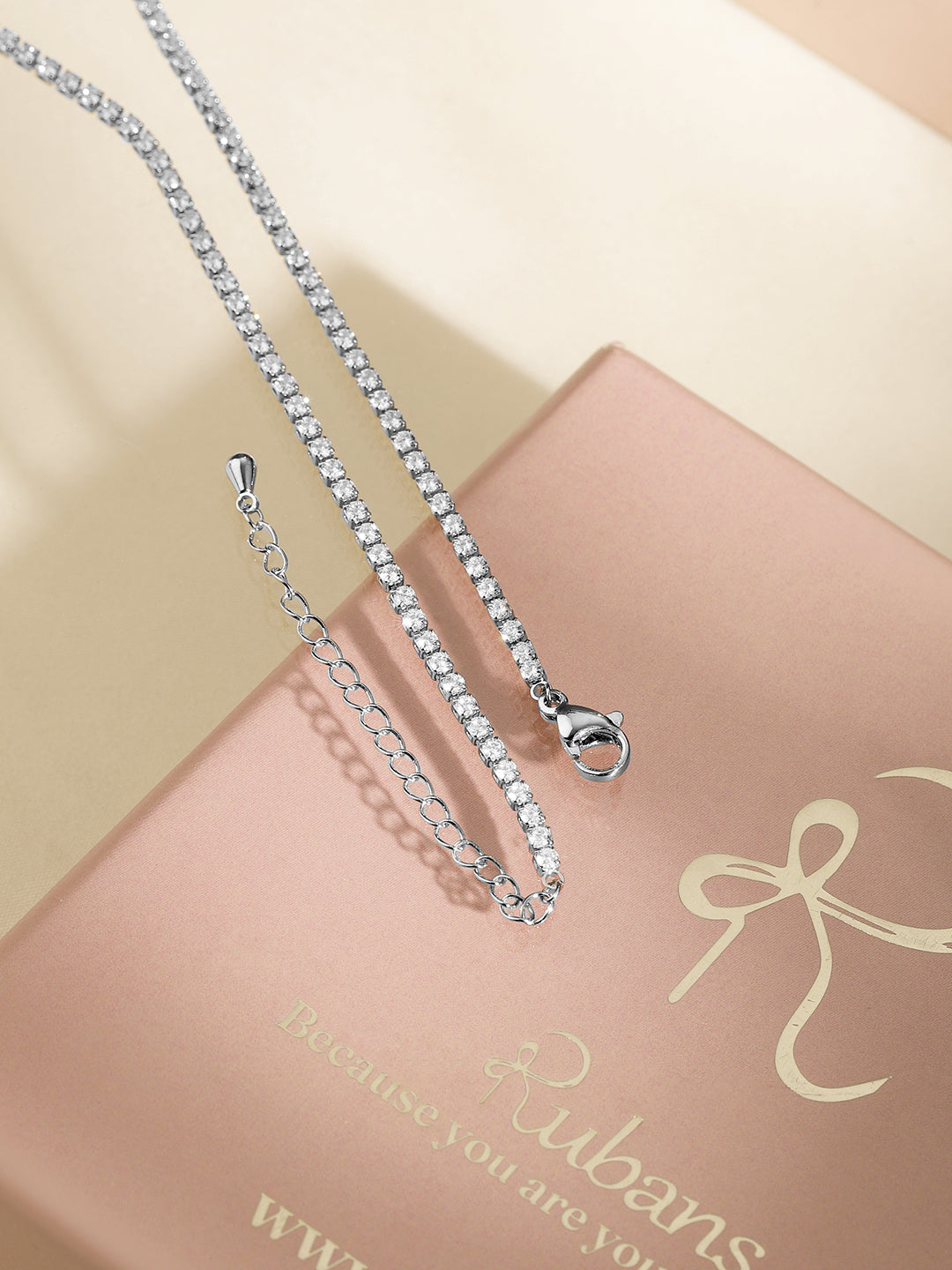 Charming Pear Shaped Pendant American Diamond Zirconia Necklace Silver