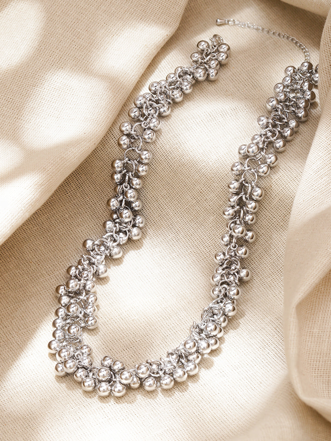 Oxidised Beaded Necklace For Women フリーサイズ