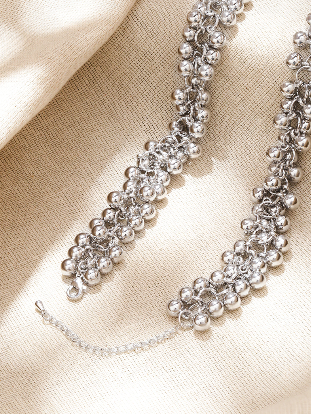 Oxidised Beaded Necklace For Women フリーサイズ