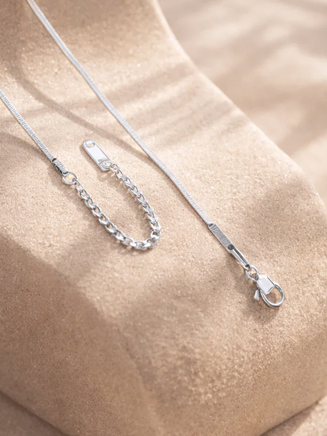 Demi Fine Rhodium Plated Stainless steel Bow Knot Snake Chain Necklace Length - 16.4 cm