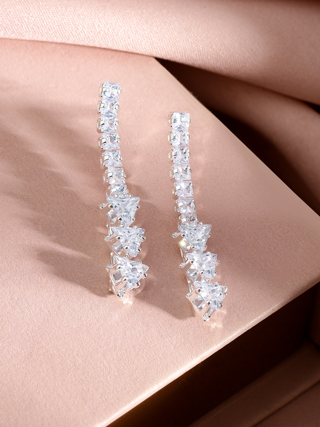 【Rubans】 Crystal Studded Rhodium Necklace Set｜ロジウムメッキ クリスタル ネックレスセット