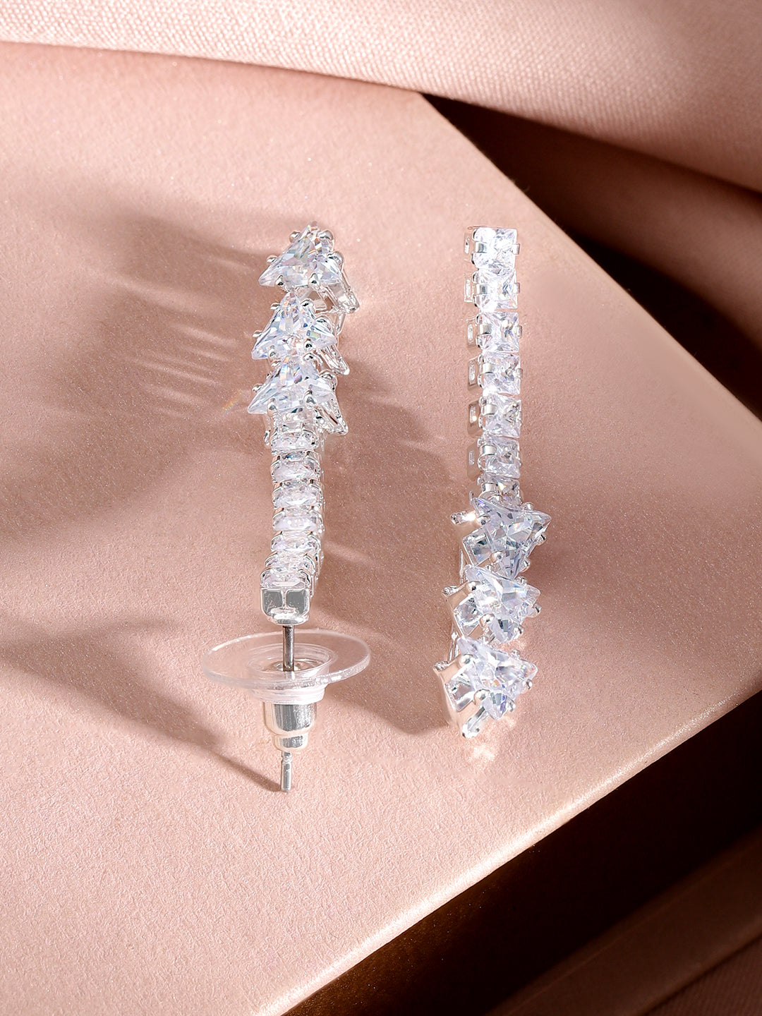 【Rubans】 Crystal Studded Rhodium Necklace Set｜ロジウムメッキ クリスタル ネックレスセット