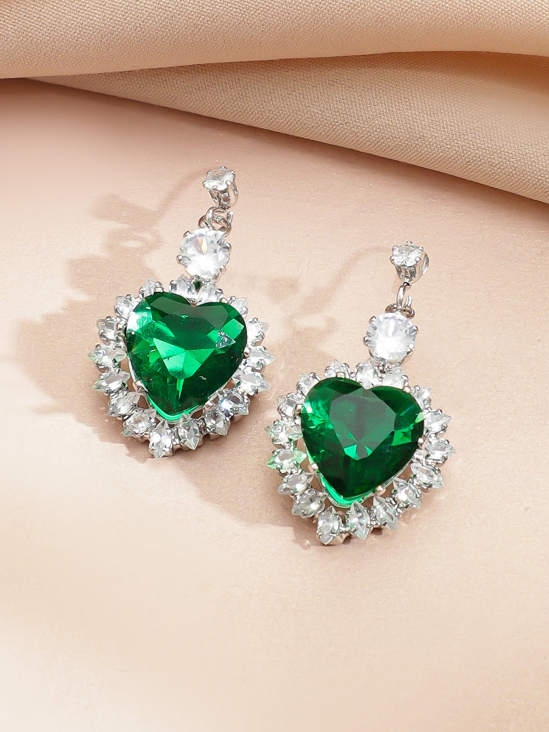Wings of Freedom Crystal Necklace Set - Green フリーサイズ