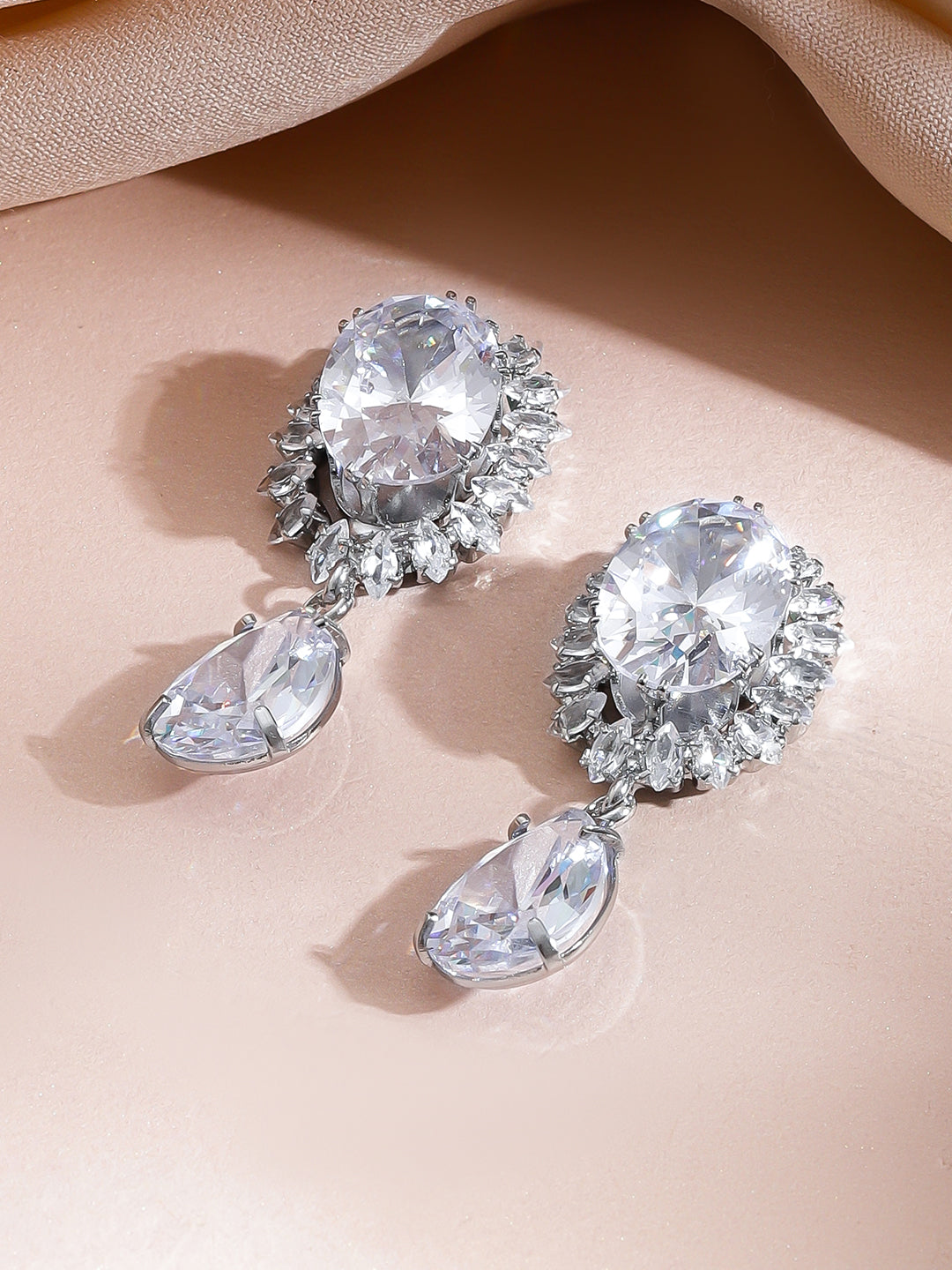 Multi Layer Crystal Studded Necklace Set フリーサイズ