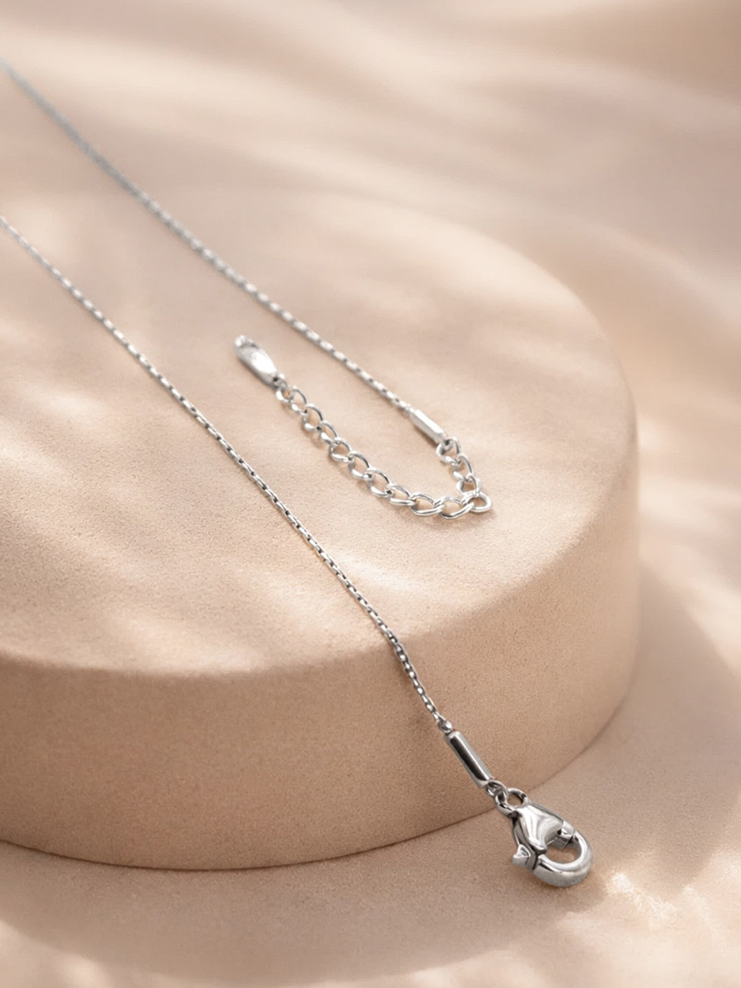 Demi Fine Rhodium Plated Stainless steel Puffy Heart Pendant Rope Chain Necklace Length - 27.5 cm