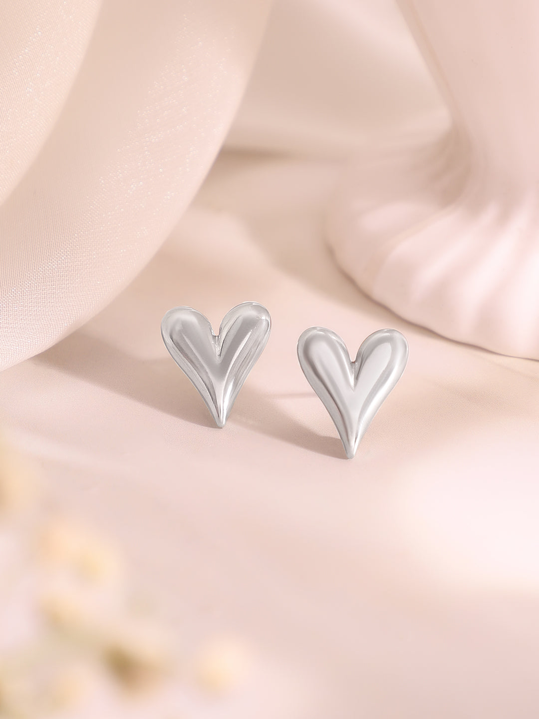 Demi Fine Rhodium Plated Stainless Steel Heart Charm Combo Set フリーサイズ
